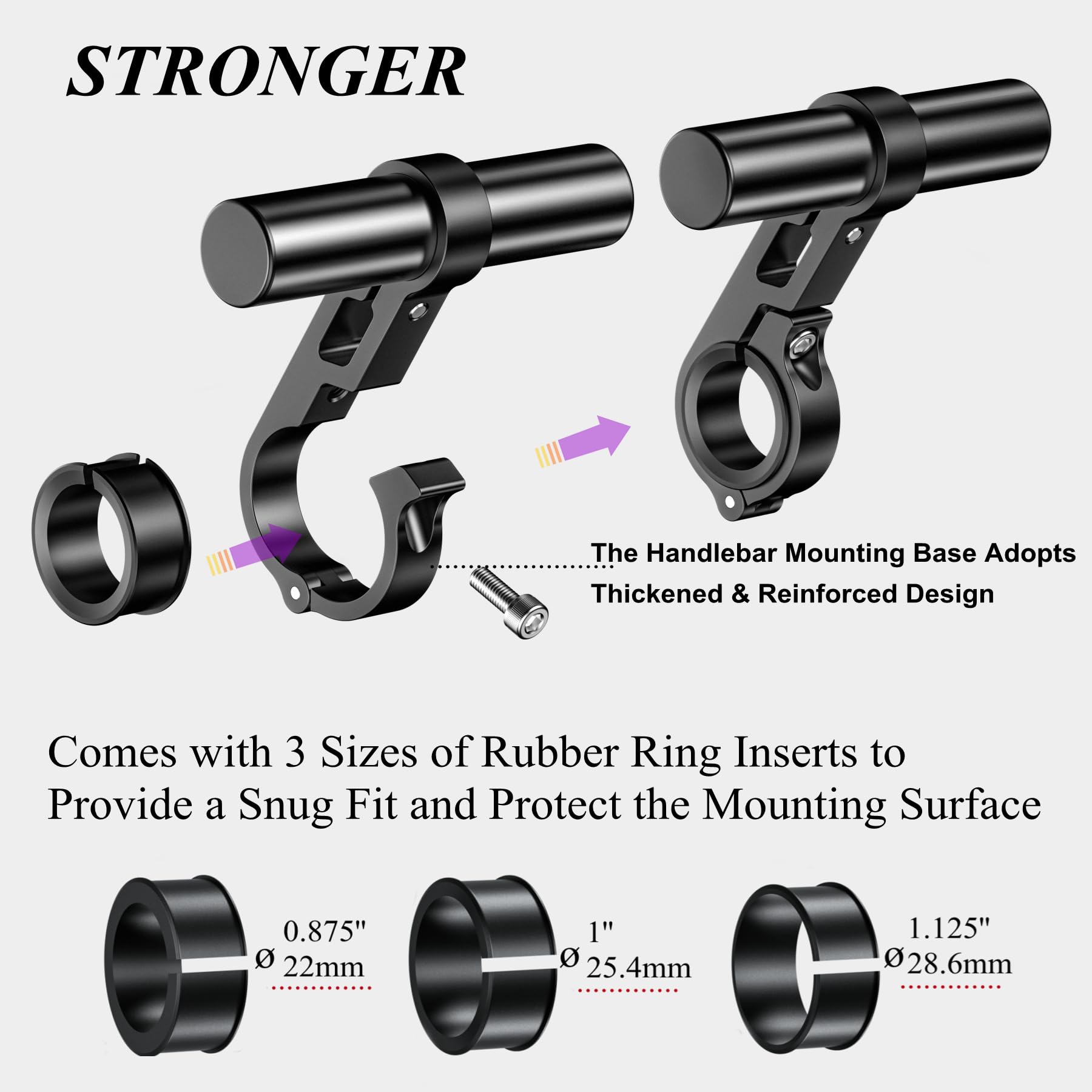 Brcovan Aluminum Alloy Handlebar Extensions For Bicycle & Motorcycle, Bike Handlebar Extender With Single Mounting Clamp Bracket