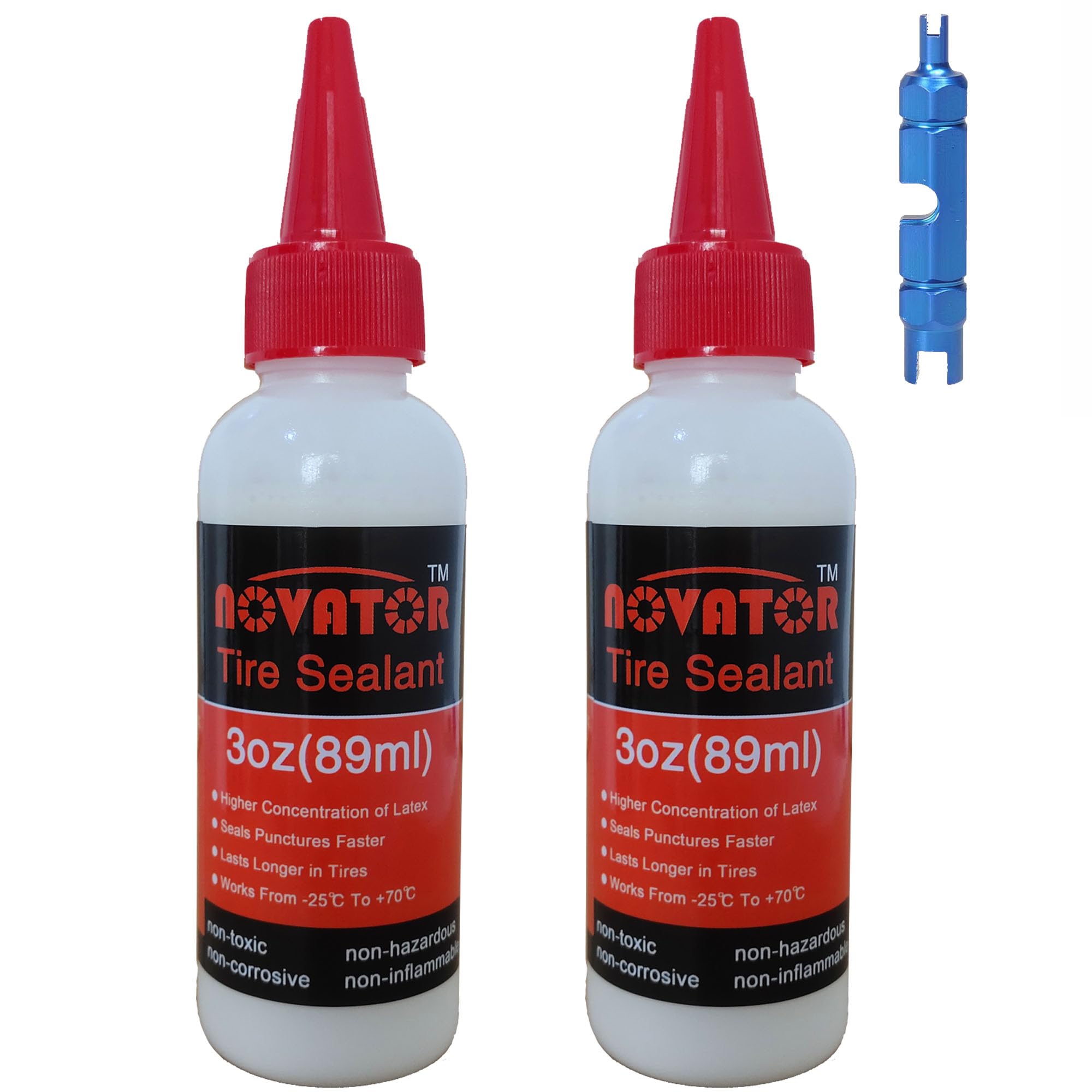 NOVATOR High Performance Bike Tire Sealant for Tubeless, Tubulars, Seals Faster, Lasts Longer, Micro-Fiber for MTB, Road, Gravel