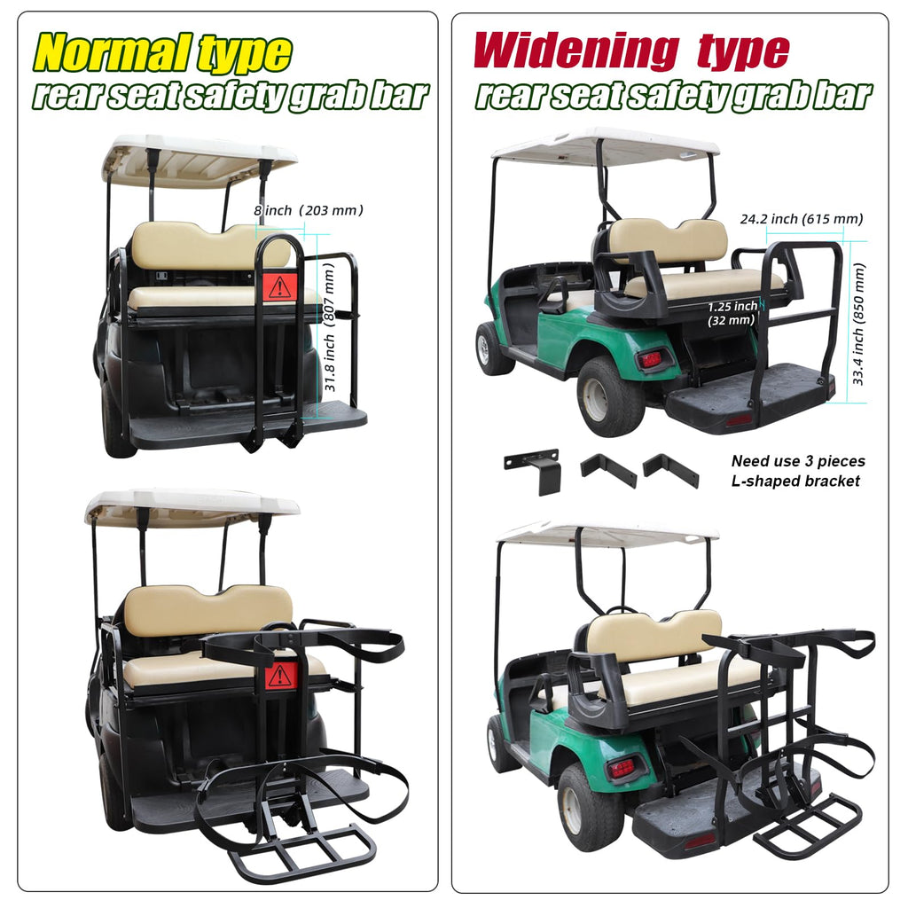 Roykaw Universal Golf Cart Rear Seat Bag Holder Compatible With Ezgo/Club Car/Yamaha Golf Cart With Rear Seat Grab Bar, Upgrade