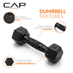 CAP Barbell 3 LB Coated Hex Dumbbell Pair with Black Handle