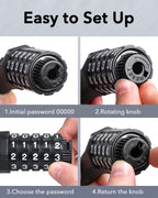 Keystp Bike Lock Cable, Up To 15Mm Thicker Steel Cable, High Security 5-Digit Resettable Combination Bicycle Lock Anti-Theft, Sc