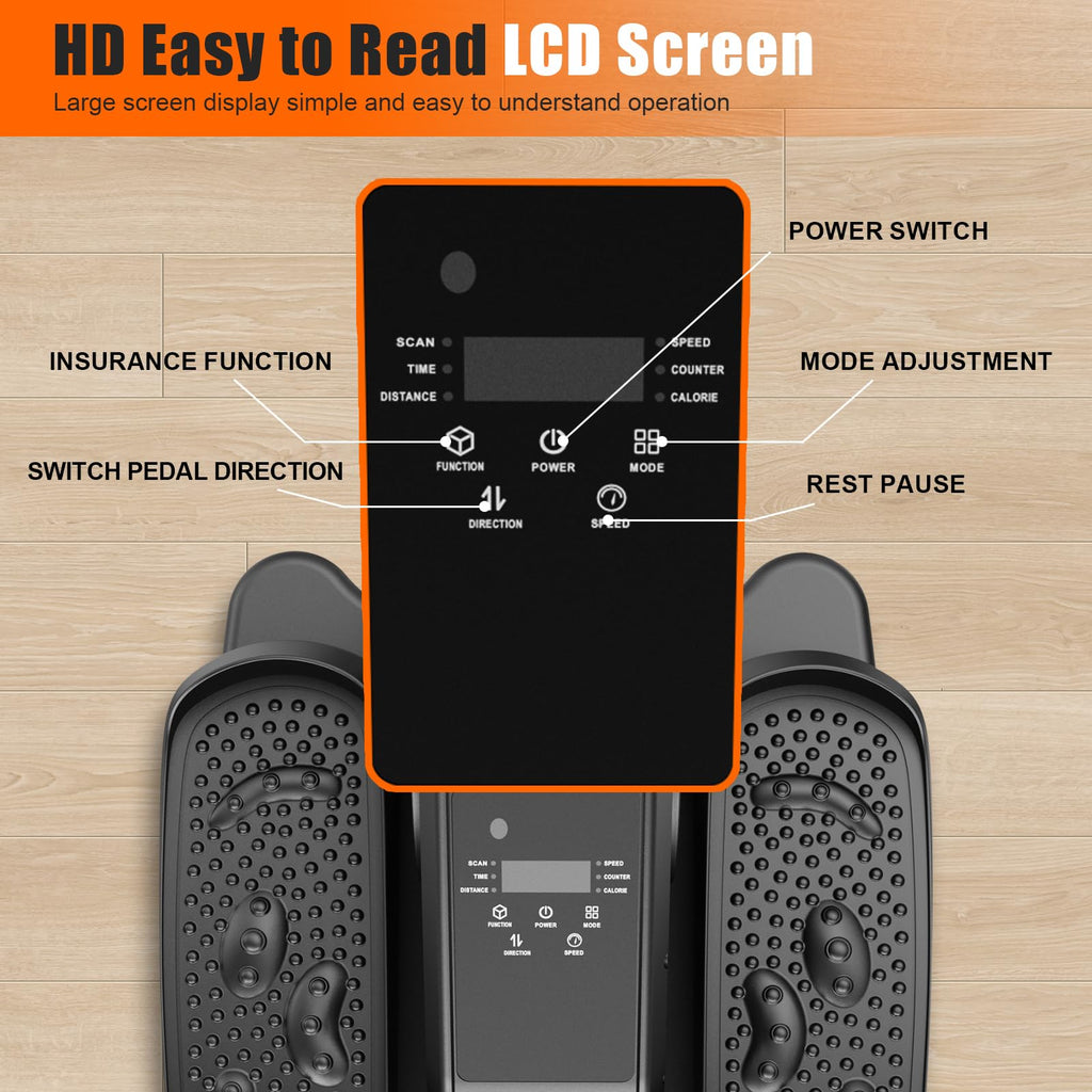Dqgm Motorized Under Desk Elliptical Pedal Exerciser - Compact Seated Leg & Foot Trainer With Remote Control - Quiet Electric Ex