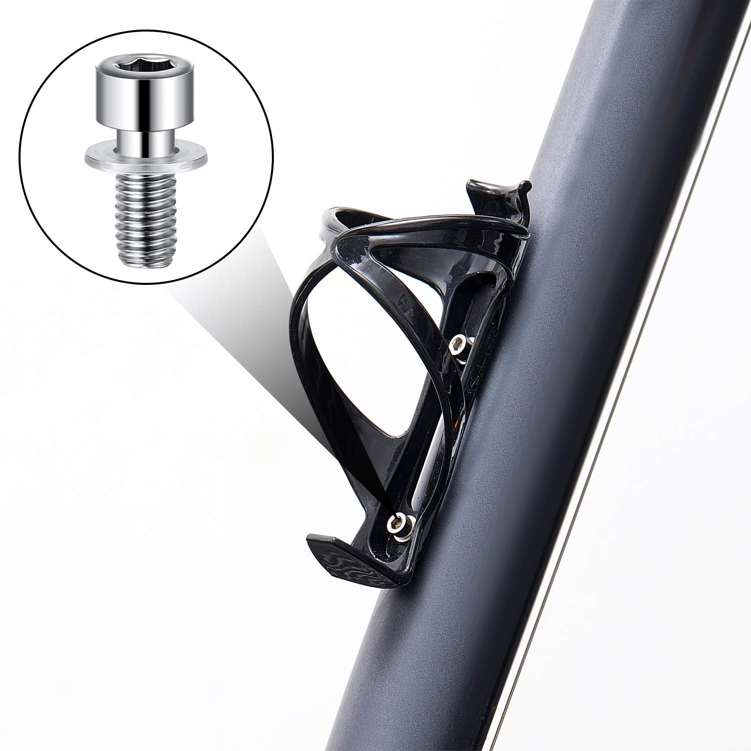 40 Pieces M5 Hex Bolt Socket Tapping Screw Bolts Water Bottle Cage Bolts With Washers For Bike Water Bottle Cage Holder Bracket