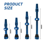 Bwshlf Blue Tubeless Presta Valve Stem 40Mm  44Mm, Super Light Alloy Presta Valve Stem Kit With Valve Core Remover Tool And Valv