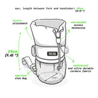 Pack2Ride Bongo Bike Handlebar Bag - Water Resistant & Durable Fabric Bicycle Water Bottle Holder, Secure Attachment Bikepacking
