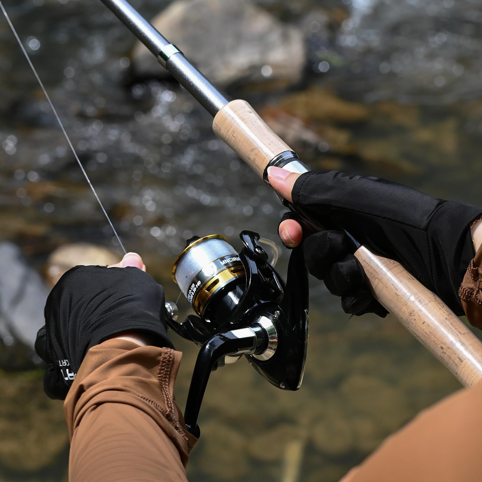2Pcs Fishing Pole Combo,Carbon Fiber Fishing Pole ,12 +1 Shielded Bearings Stainless Steel Bb Spinning Reels Fishing Carrier Bag