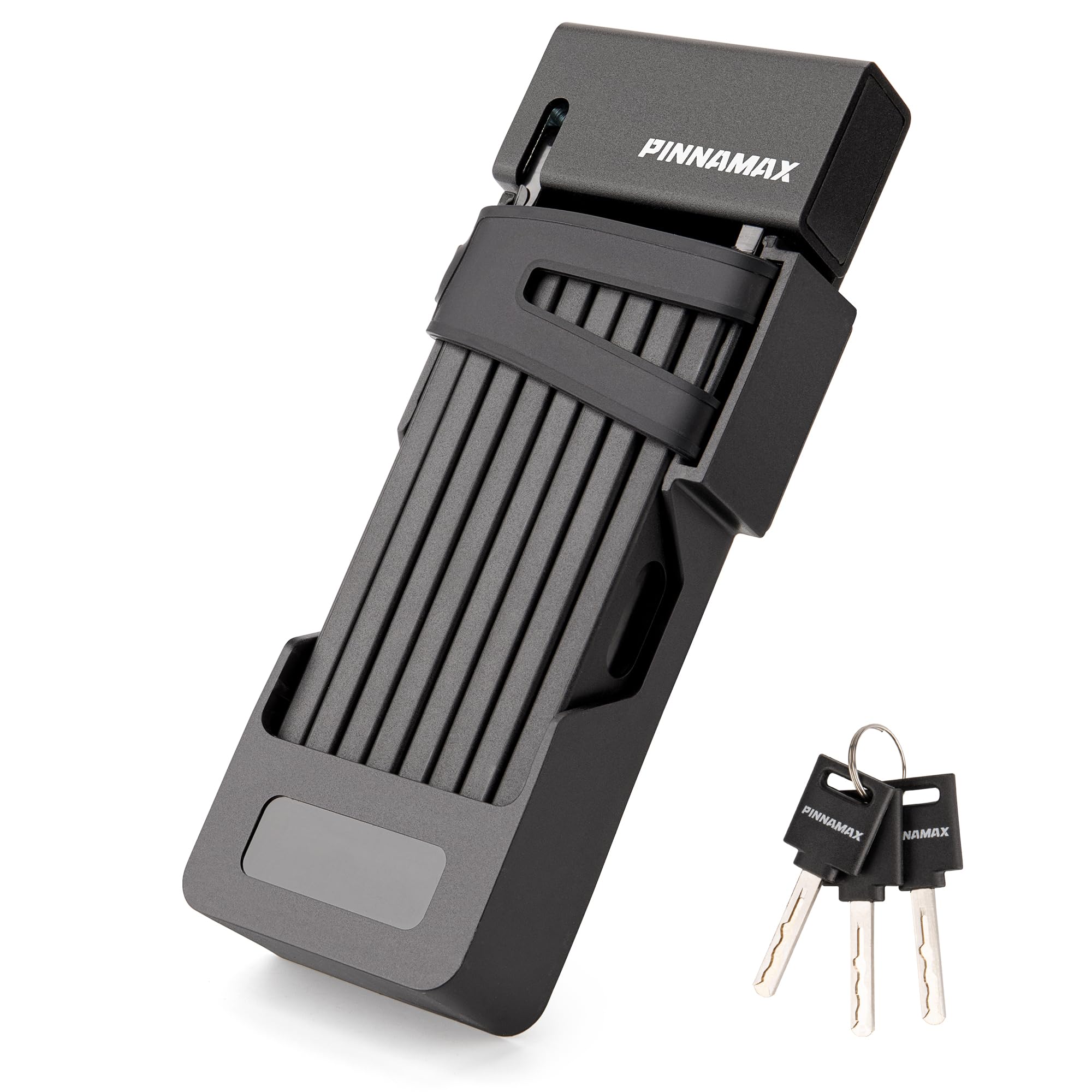 PINNAMAX Foldable Bike Lock - Compact Folding Bicycle Lock with 3 Keys - Frame Mount Anti-Theft Locks for E-Bike, Motorcycle, Sc
