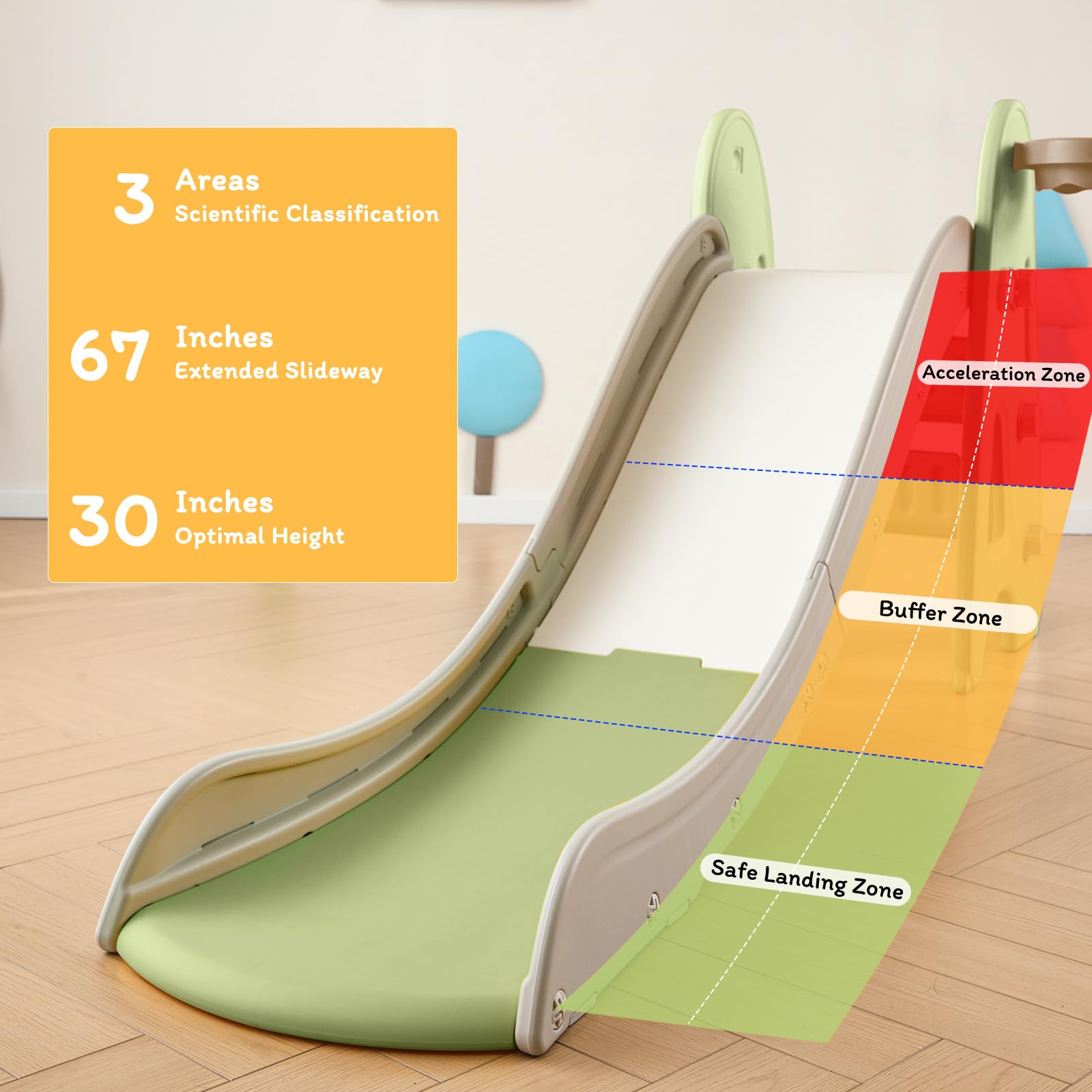 Indoor Toddler Slide for Kids, 3 in 1, Kid Play Climber Playset, Foldiable for Toddlers with Basketball Hoops and Ball, Baby Sli