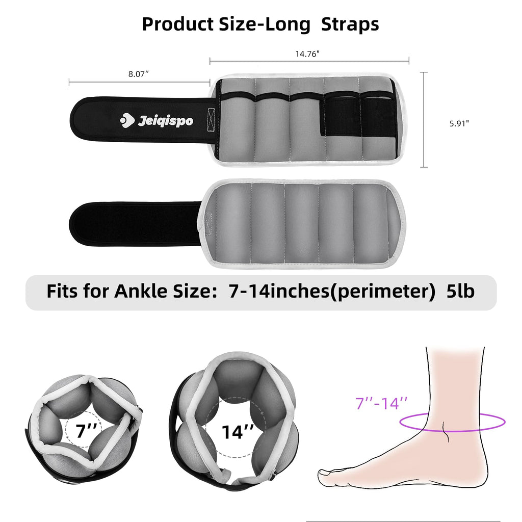 Adjustable Ankle Weights 1 Pair 2/4/6/8/10 LBS Wrist Leg Arm Weights for Women Kids Men,Strength Training with Removable Weight
