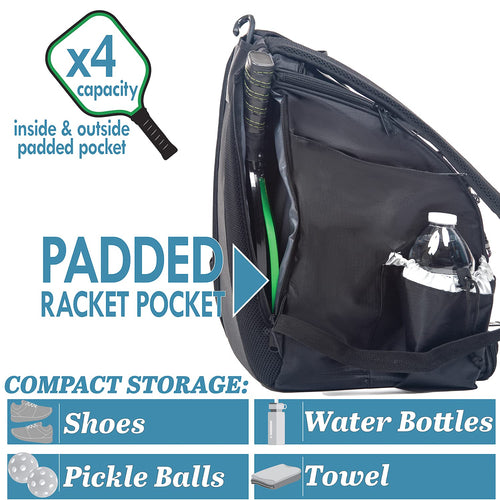 Athletico Pickleball Backpack - Pickleball Bags For Men Or Women Includes Pickleball Ball Holder (Pink)