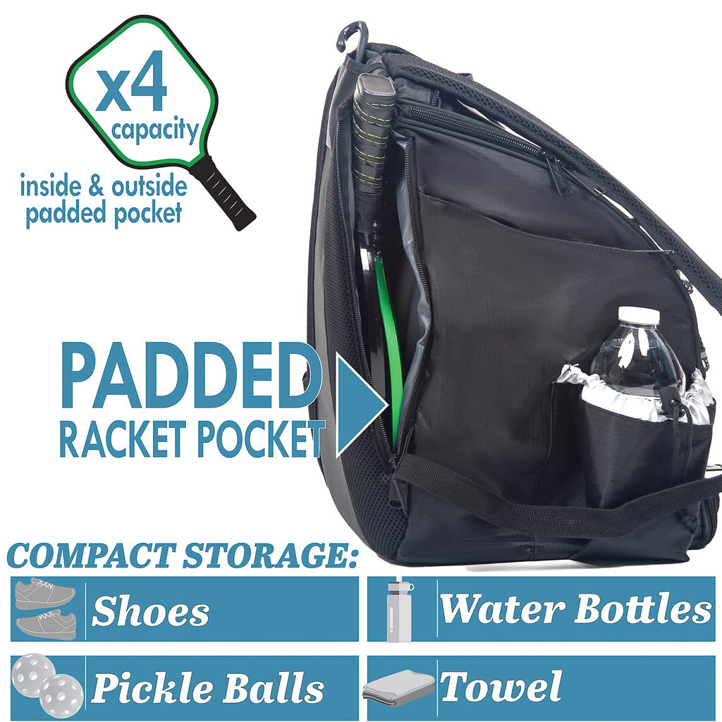 Athletico Pickleball Backpack - Pickleball Bags For Men Or Women Includes Pickleball Ball Holder (Red)