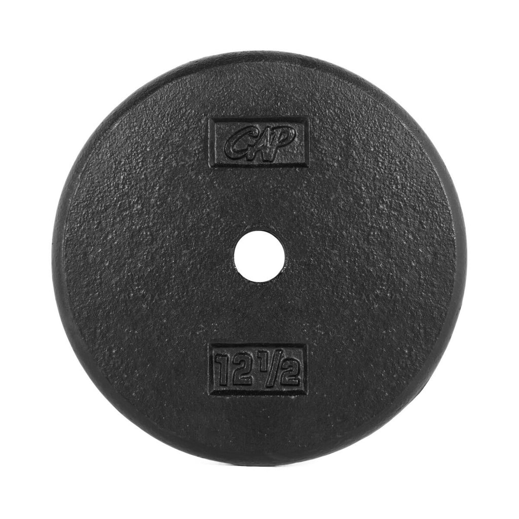 CAP Barbell Cast Iron Standard 1-Inch Weight Plates, Black, 12.5 Pounds