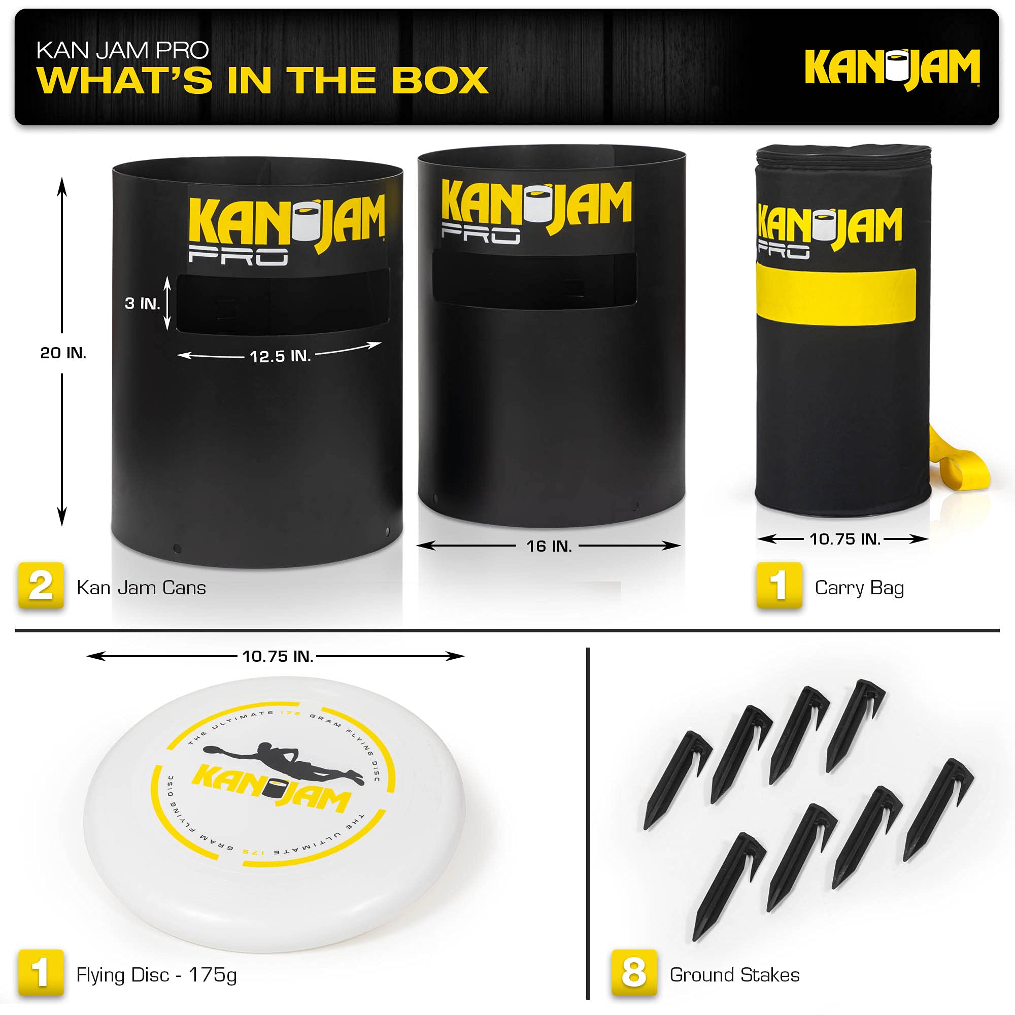 Kan Jam Pro Set Disc Throwing Game, American Made - Perfect For Outdoors, Beach, Backyard, Tailgates, Indoors And Outdoors