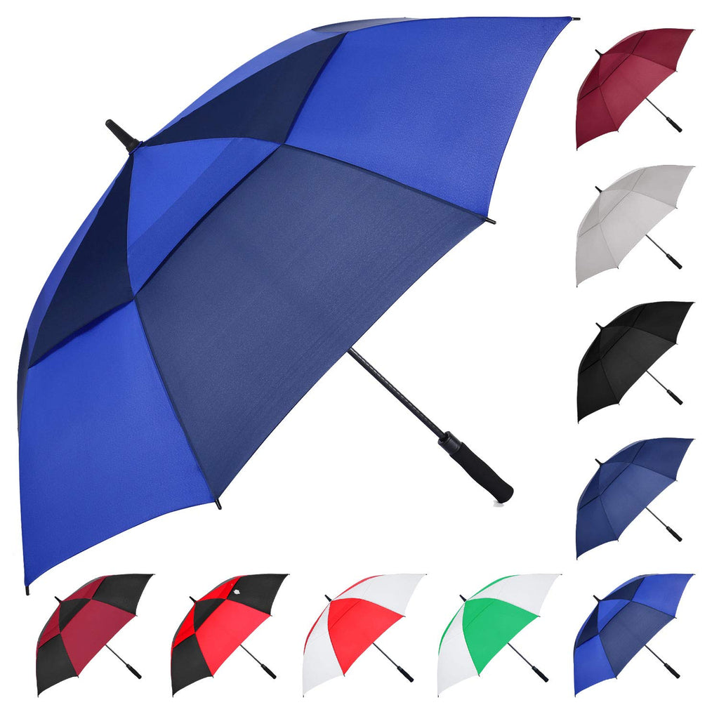 Mrtlloa Automatic Open Golf Umbrella Extra-Large Oversized Double Canopy Vented Windproof Waterproof Stick Rain Golf Umbrellas F
