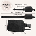 Vorolo 2 Pack Fanny Pack Crossbody Bag For Women And Men Belt Bag Gift For Women Bum Bag With Adjustable Strap For Sports Black+