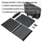 Lemubeane Tactical Camping Storage Bag - 38L Utility Tote Bag Organizer With Combination Lock And Shoulder Strap (Black, 38L)