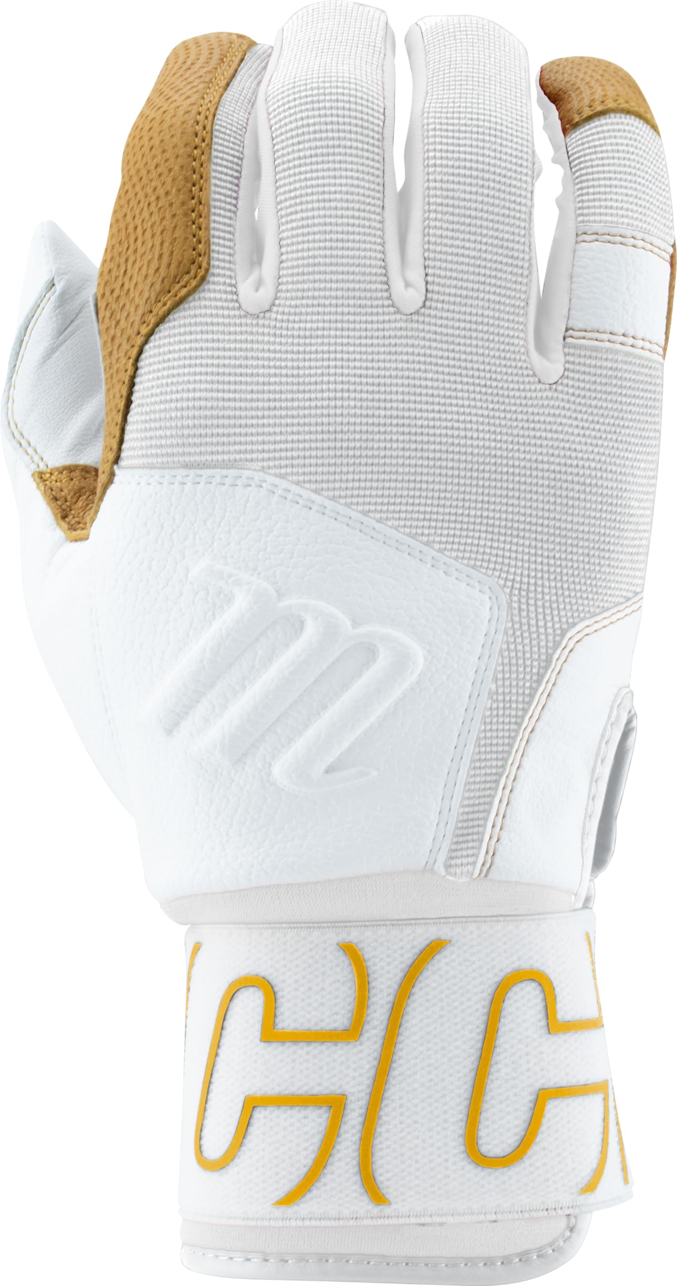 MARUCCI Blacksmith Full WRAP Youth Batting Glove V2, White/White, Youth Large