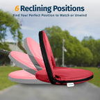Alpcour Folding Stadium Seat - Deluxe Outdoor Camping Reclining Waterproof Cushion Chair For Bleachers - Best 6-Position Back Su