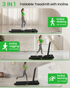 Akluer Walking Pad Treadmill, 330Lbs Capacity, Compact Walking Pad, 2.5Hp Desk Treadmills, 45Db Silent Operation, Foldable Tread