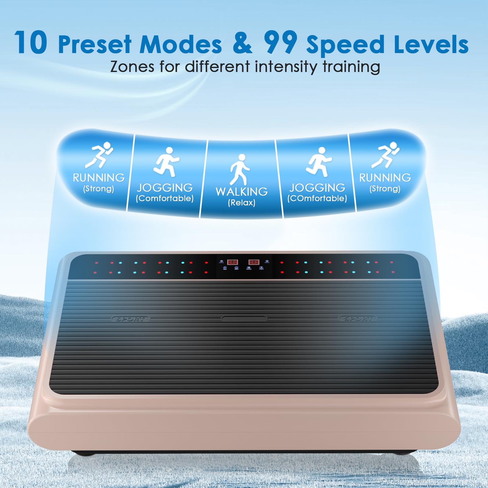 Natini Vibration Plate Exercise Machine - Whole Body Vibration Platform Machine with Pilates Bar Resistance Bands for Home Fitne