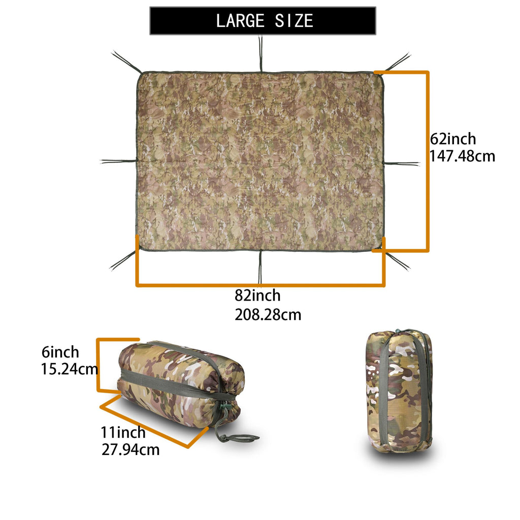 Mirzoyan Woobie Blanket, Military Poncho Liner Camo Insulated Camping Woobie Blanket For Outdoor Hiking (Yellow-Cp)