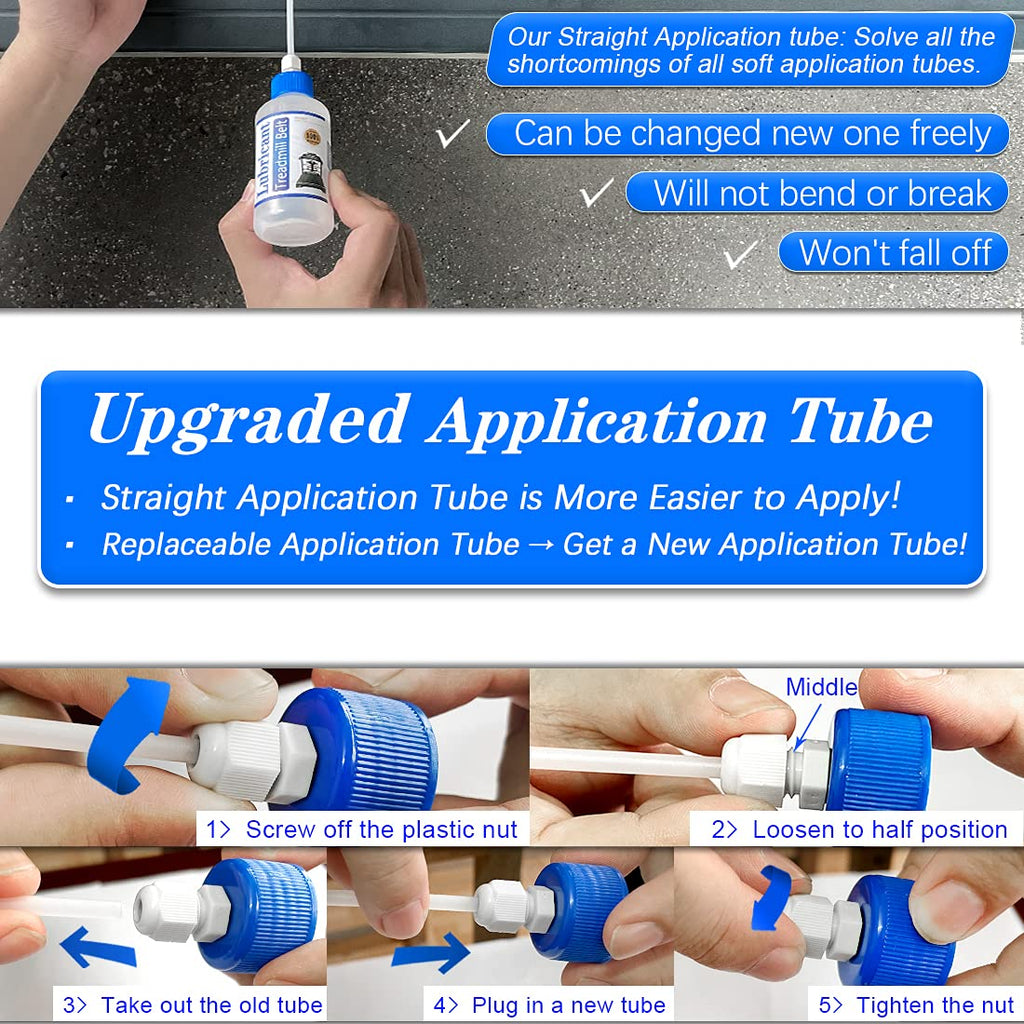 Sekoday Silicone Treadmill Belt Lubricant/Lube Kit - 8.4 Oz/Performance With 2 Application Tubes And 2 Precision Tip Caps To Con