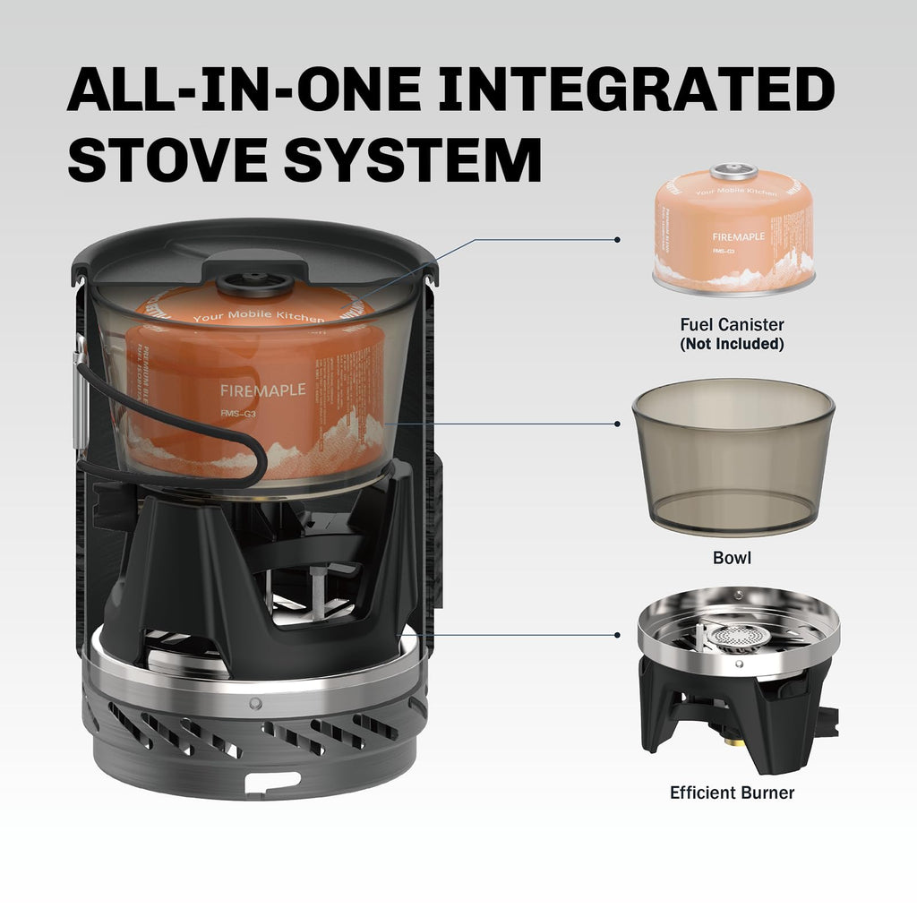 Fire-Maple ''Fixed Star 1'' Personal Cooking System | Pot/Jet Burner Stove System With Electric Ignition | Ideal For Hiking, Cam
