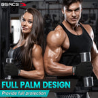 Beace Full Finger Weight Lifting Gym Gloves With Anti-Slip Leather Palm For Workout Exercise Training Fitness And Bodybuilding F