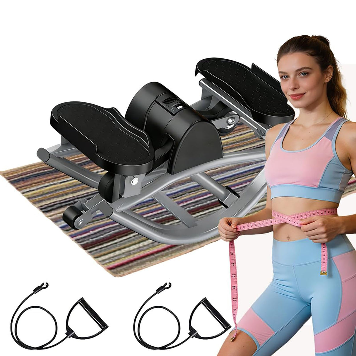 YMXBHN Rock Stepper Side to Side LowImpact Rocking Stepper for Home Exercise Compact Side Stepper with Resistance Bands Quiet L