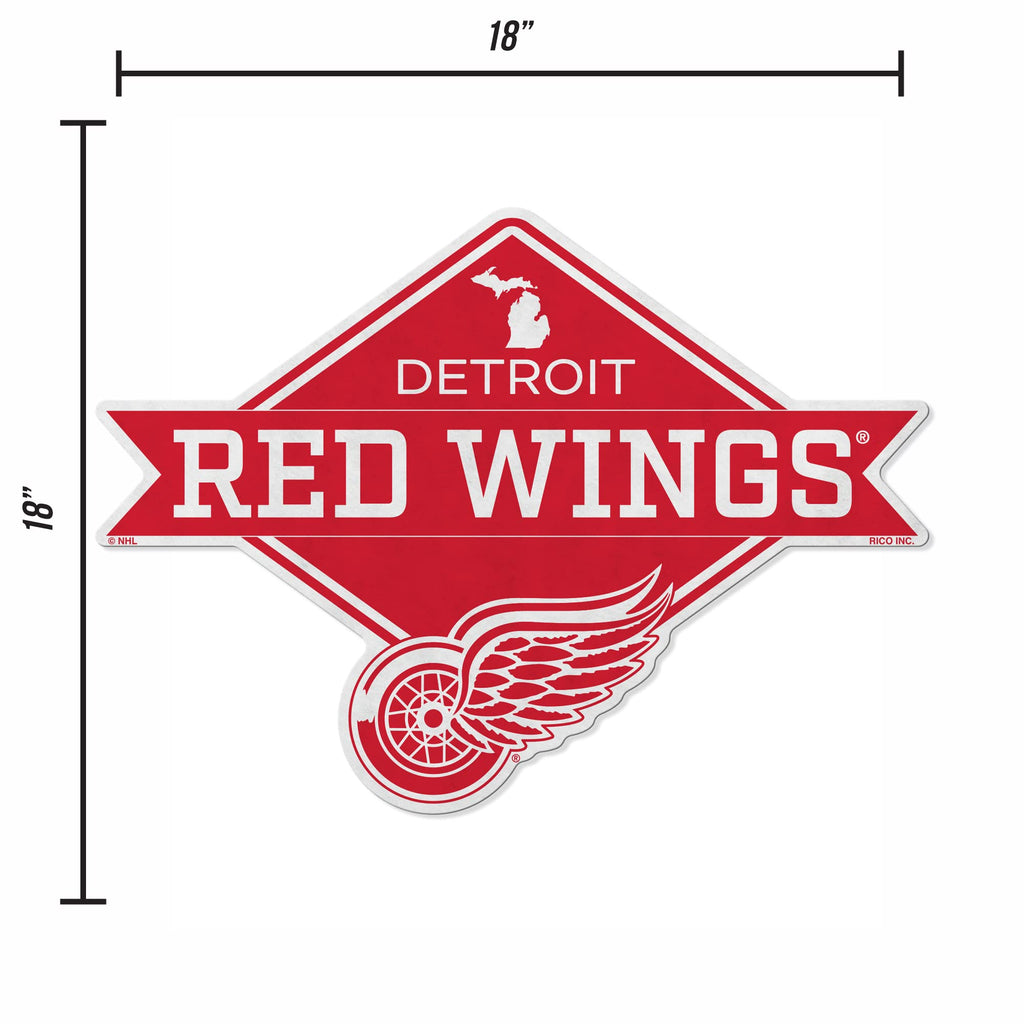 Rico Industries Nhl Detroit Red Wings Diamond Shape Cut Pennant - Home And Living Room D  Cor - Soft Felt Ez To Hang
