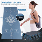 Avoalre Travel Yoga Mat Foldable | 6Mm Thick Large Pilates Mat Print | Non-Slip High Density Floor Exercise Mat For Home Workout