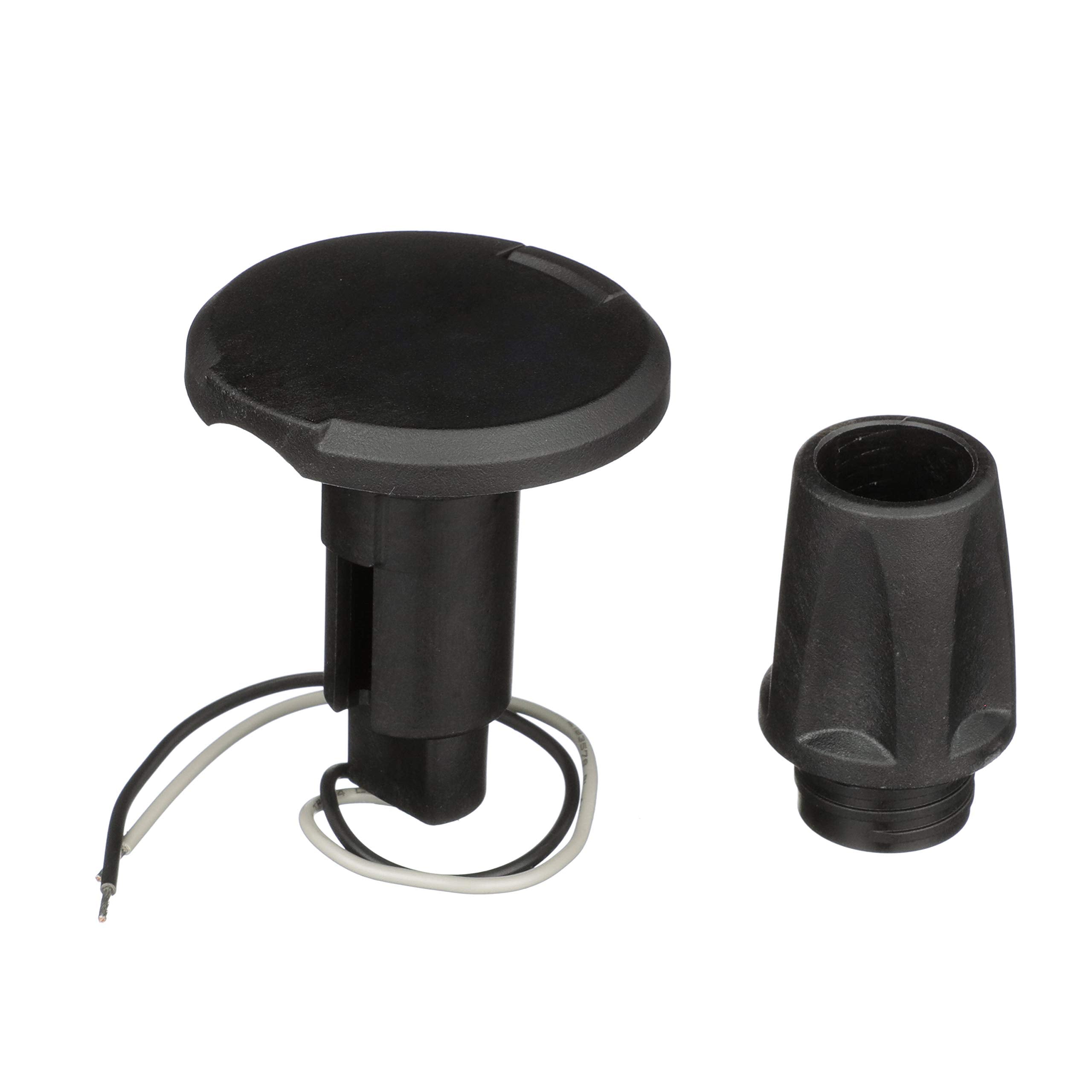 Attwood 910R2PB-7 LightArmor 910R Series Round Plug-in Light Base - for All-Around Pole Light, 2-Pin, Black Composite Cover