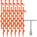 Zhengmy 12 Pcs Ground Anchors Screw In, 12 Inch Heavy Duty Tent Stakes With Trampoline Anchor Hook Ground Stakes For Camping Ten