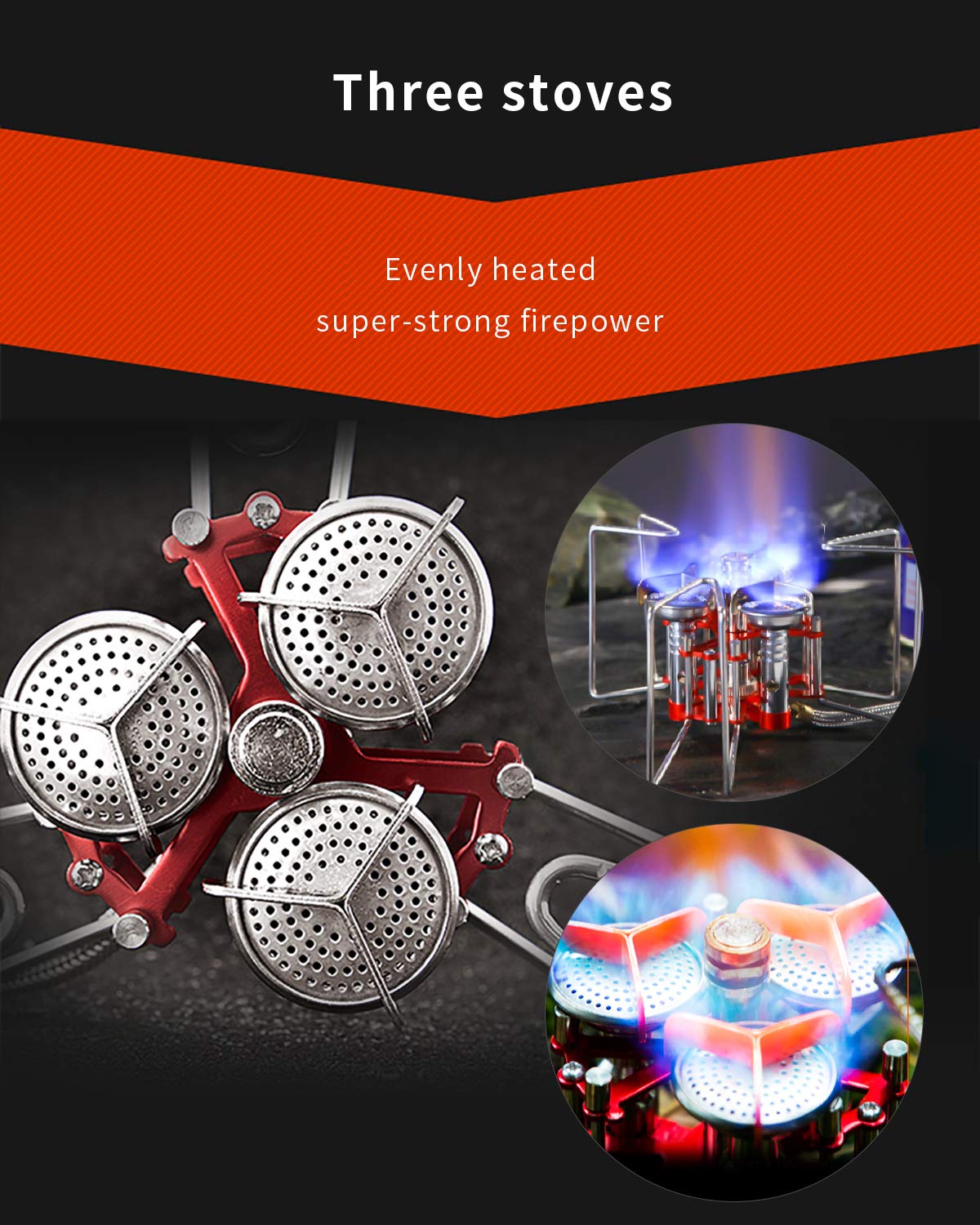 Bulin 5800W Ultralight Windproof Camping Gas Stove, Portable Small Mini Backpacking Hiking Stove Burner, Lightweight Outdoor Bac