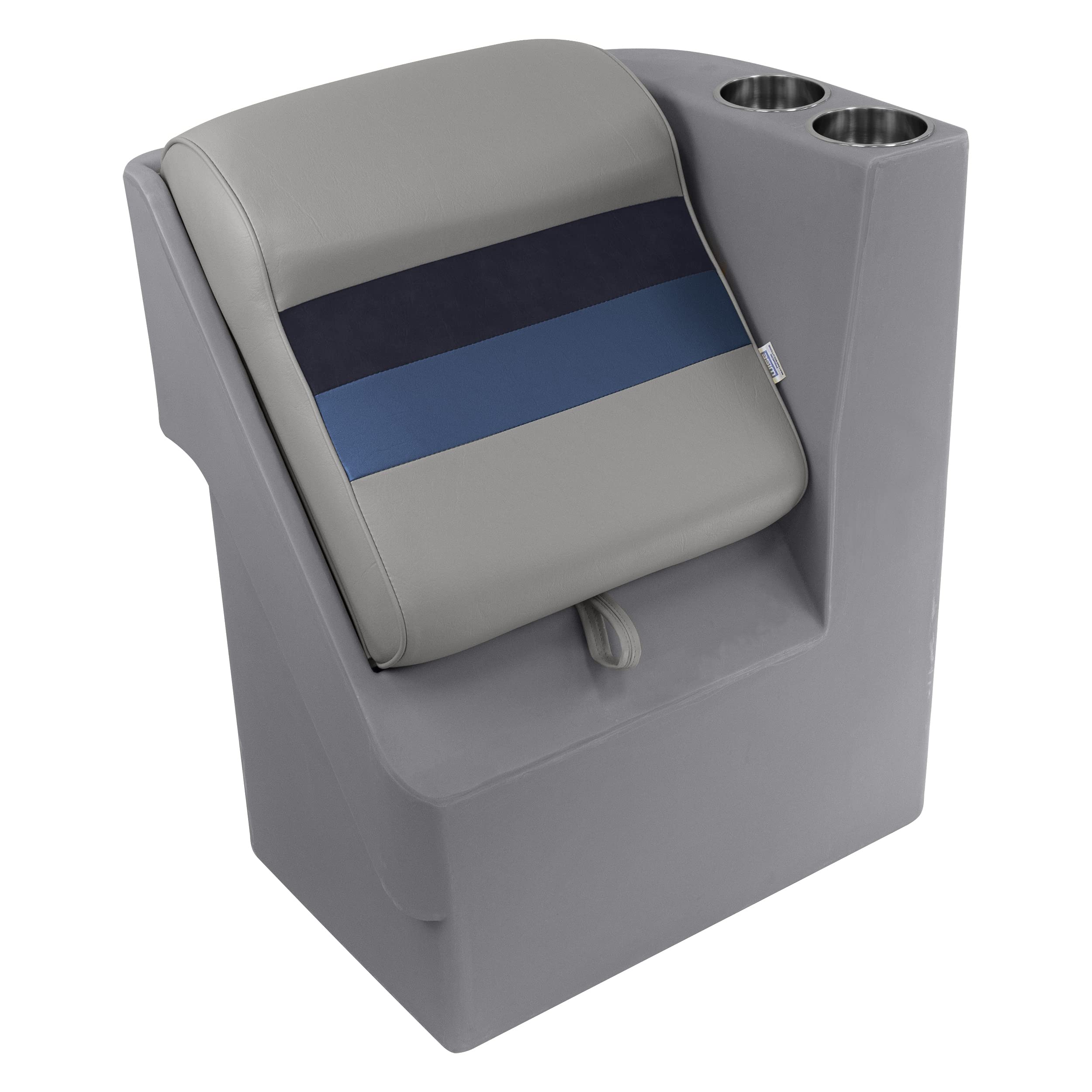 Wise 8WD1305R-1011 Deluxe Series Pontoon Right Lean Back Recliner Section, Grey/Navy/Blue