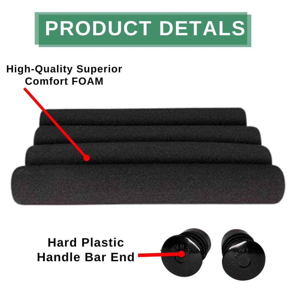 Ultracycle'S Cruiser & Road Foam Grips - Soft And Cushy Design, High-Density Foam Rubber, 4-Piece Kit, 8.5 Inches - Ultimate Com