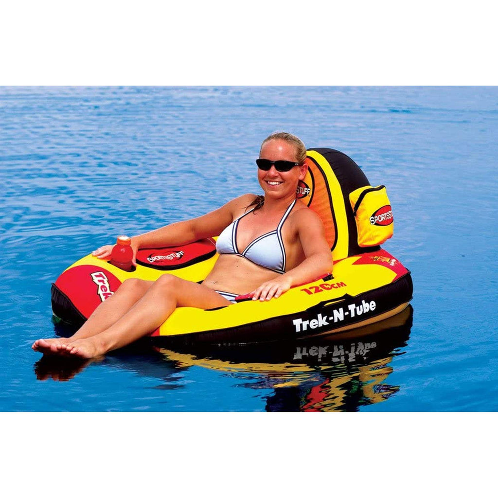 Sportsstuff Trek N Tube, 1 Person, 50 In. (Deflated) 48 In. (Inflated), Yellow, Red, Black