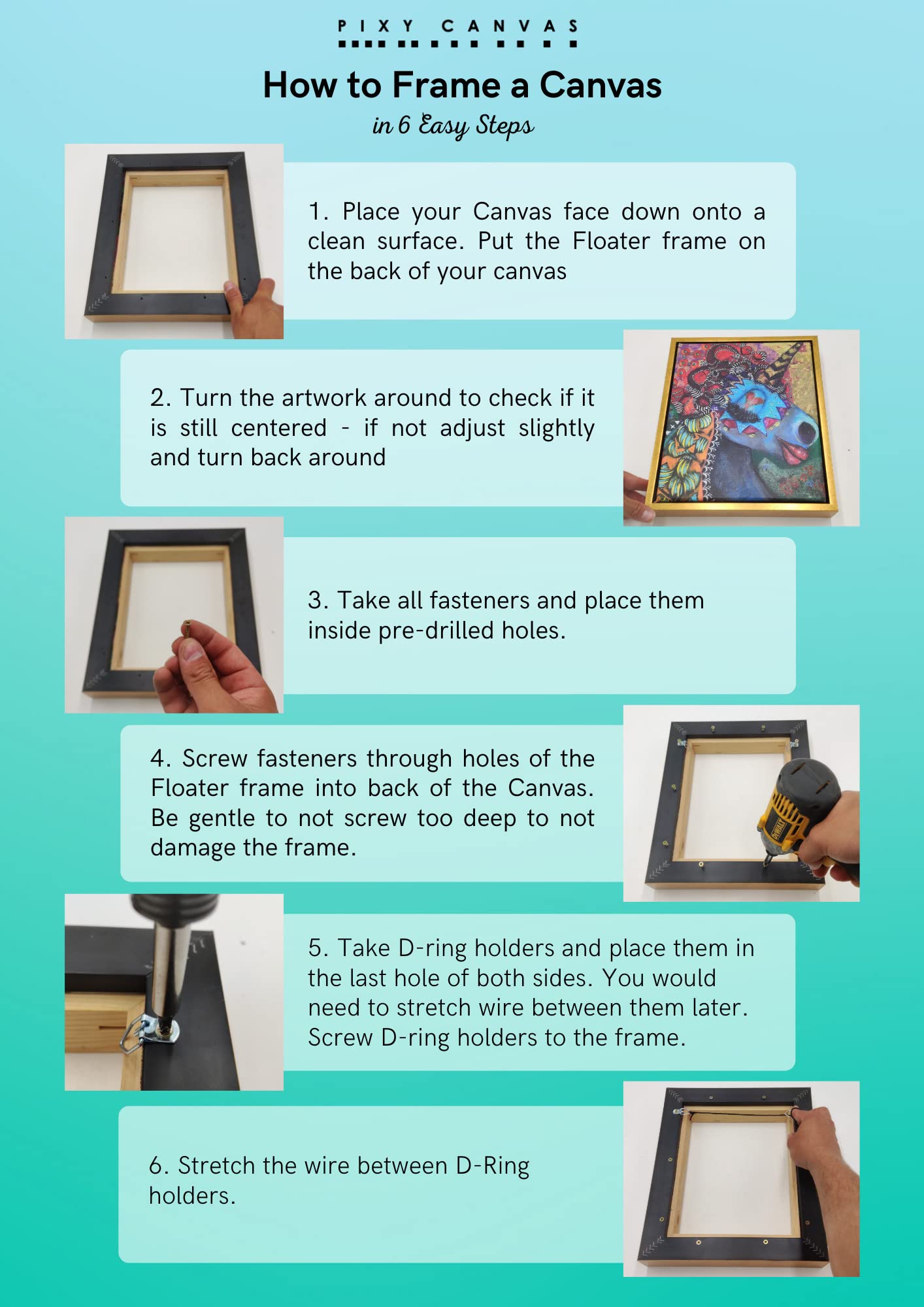 Pixy Canvas 24X30 Inch Floater Frame For Canvas Paintings, Wood Panels, Canvas Panels  Stretched Canvas Boards Floating Frame Fi