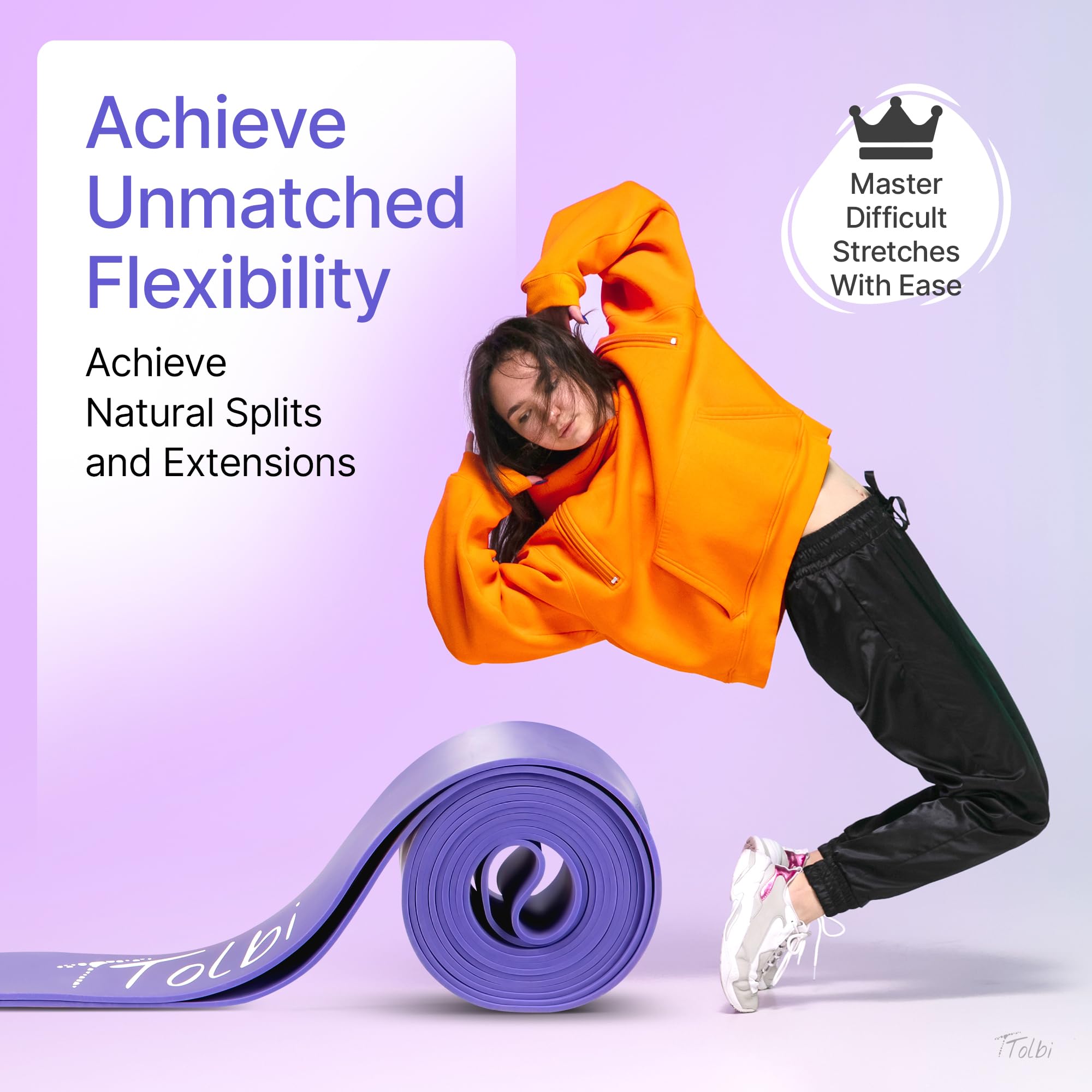 Stretch Bands For Dancers - Flexibility & Ballet Stretching Band, Dance Equipment For Splits & Strength, Ideal Stuff For Ballet,