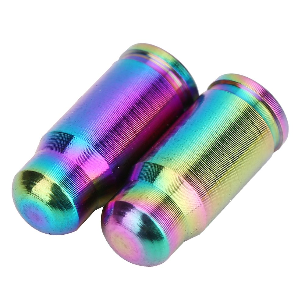 2Pcs Presta Valve Caps, Oil Slick Stem Bolts, Tc4 Titanium Alloy Bike Tire Valve Caps, Multicolor Mountain Road Ycle Bike Valve