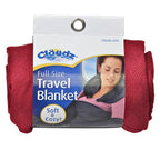 Cloudz Cozy Compact Airplane Travel Blanket For Your Flight, Car, Camping, Home Or Comforting Warmth Anywhere! - Burgundy