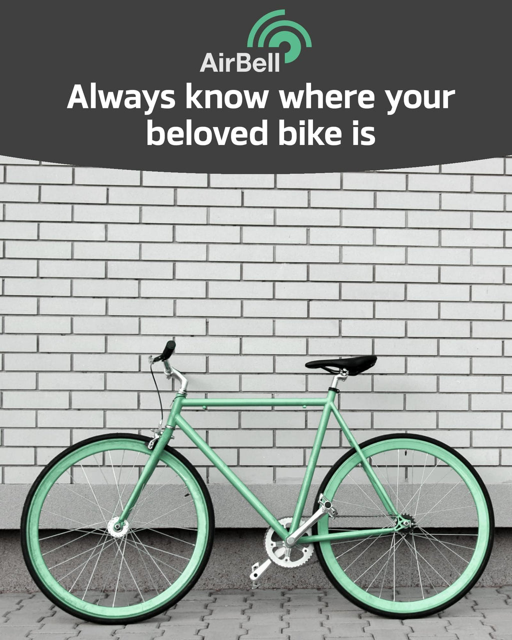Airbell Bicycle Bell For Apple Airtag 31.8 Mm Diameter - Hidden Mount In Bell - Bicycle Anti-Theft - Includes Tools