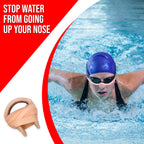 Splaqua Swimming Nose Clip With String - Comfortable Soft Latex Plugs For Kids And Adults - Neutral Beige (One Pack)