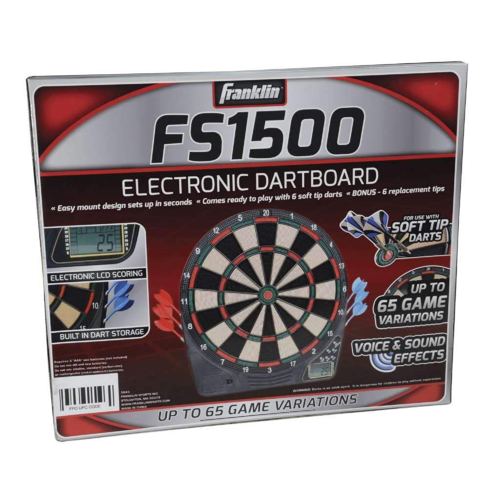 Franklin Sports Electronic Dart Board Sets - Soft Tip Electric Dartboard With Digital Scoreboard - (6) Darts Included, 15''