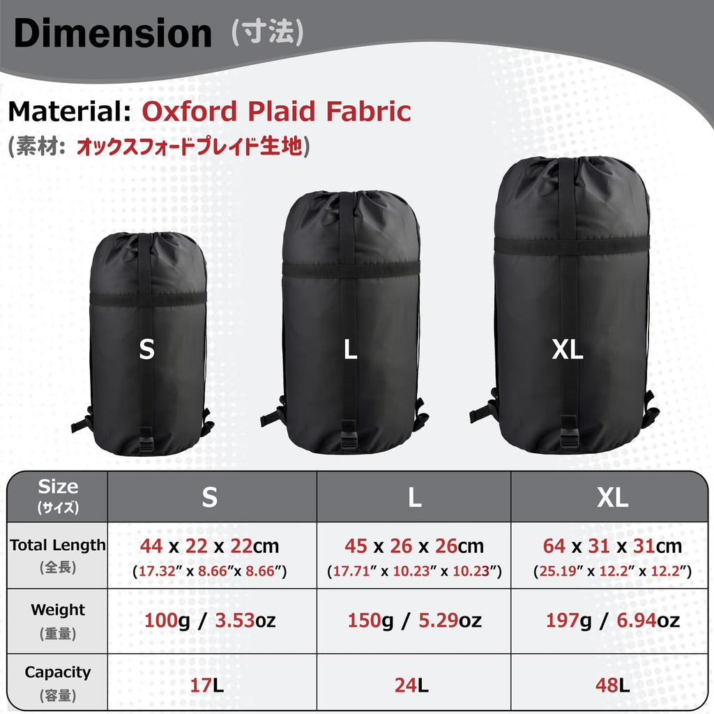Azarxis Compression Stuff Sack Water-Resistant Ultralight Sleeping Bag Storage Bag Space Saving Gear For Traveling Camping Hikin