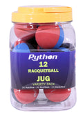 Python RG Multi Colored Racquetballs (Value Pack - 12 Ball Jug/Endorsed by Racquetball Legend Ruben Gonzalez!)(Vareity Pack)(4-B
