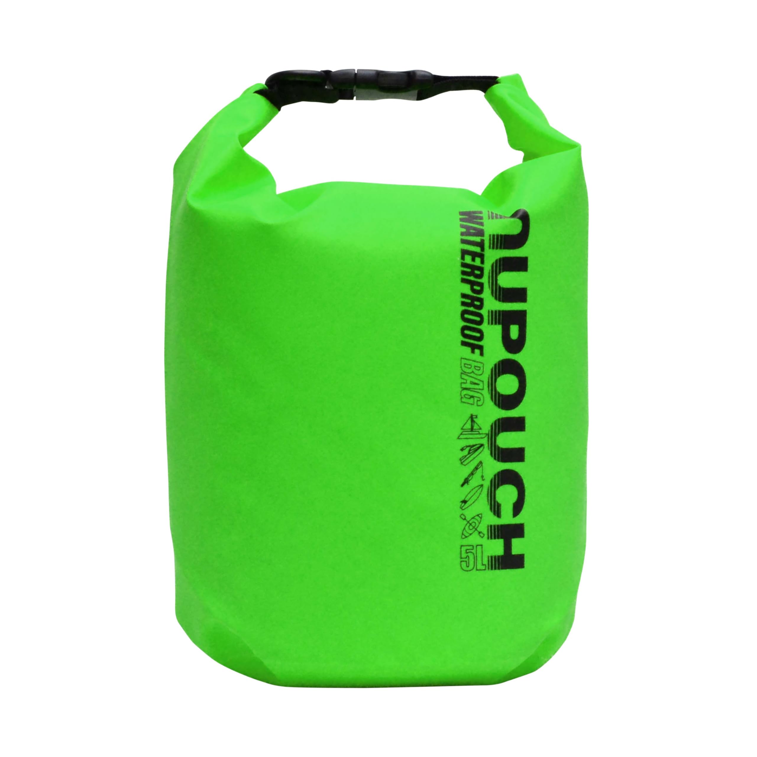 Nupouch Waterproof Dry Bag for Camping, Beach, Kayaking, Boating & outdoor Activities, 5 L, Green