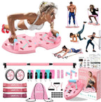 Lalahigh Home Workout Equipment For Women, Multifunction Push Up Board, Portable Home Gym System With Resistance Bands,Ab Roller