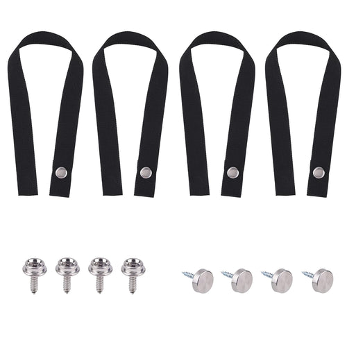 4pcs Pontoon Boat Ladder Strap, 18 Inches Polyester Boat Ladder Strap Clip Replacement with Screws for Ship Car RV Garage Access
