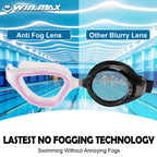 Win.Max Swimming Goggles Swim Goggles Anti Fog Anti Uv No Leakage Clear Vision For Men Women Adults Teenagers (Purple/Non-Polari
